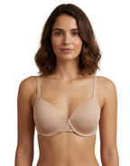 COTTON UNDERWIRED LIGHTLY PADDED T-SHIRT BRA - Toasted Almond